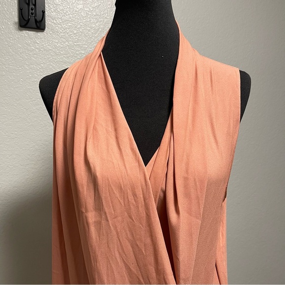 ASTR The Label Faux Wrap Front Tunic Womens MEDIUM Sleeveless Peach - Picture 2 of 6